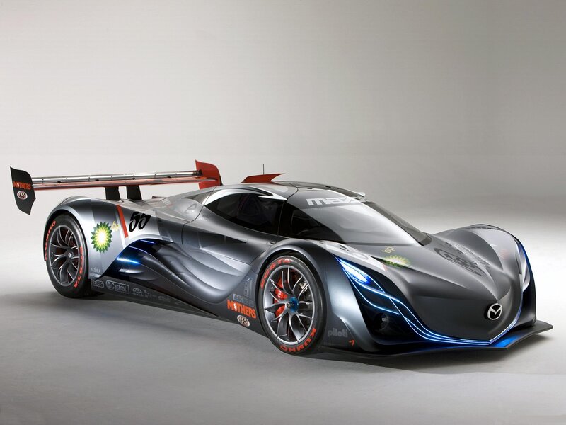 Mazda Concept Race Car — Silver, Dramatic, Photograph