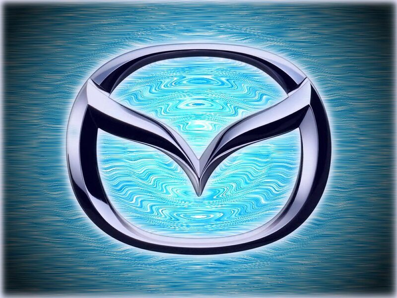 Mazda logo on blue background