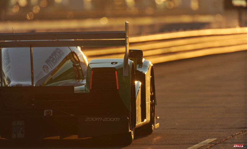 Mazda race car at sunset