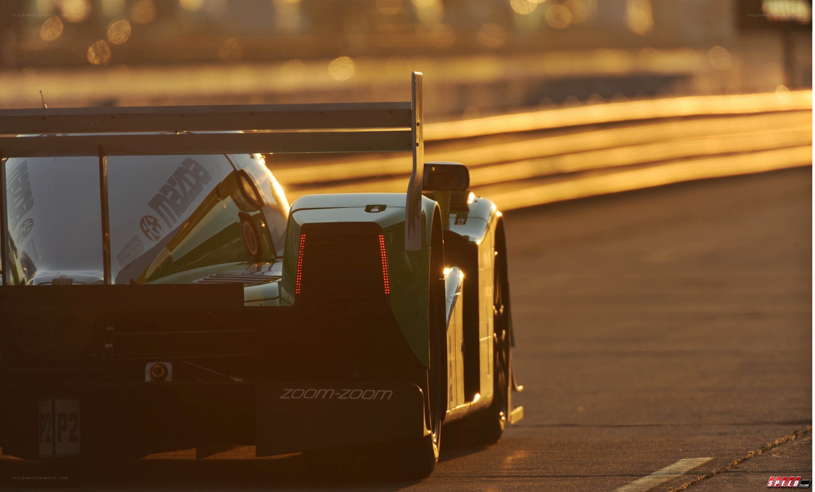Mazda race car at sunset