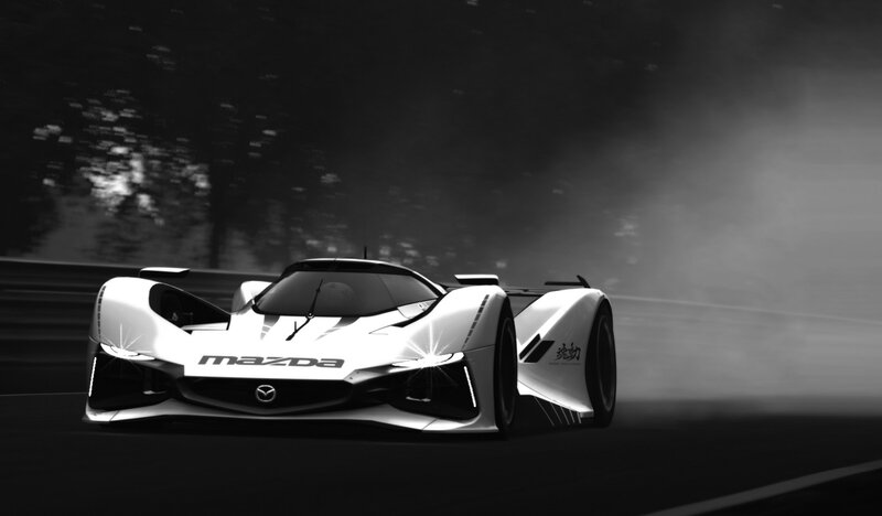 Mazda Race Car — Black, Dramatic