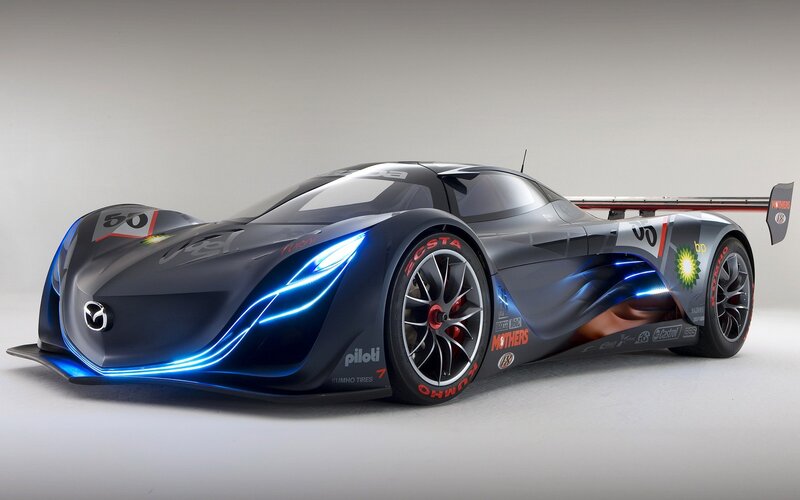 Mazda Race Car — Black, Sleek, 3d Render