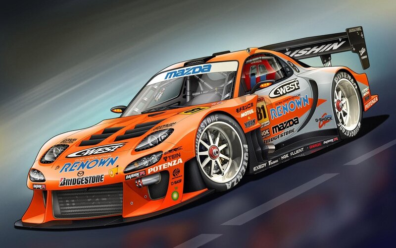 Mazda race car in motion