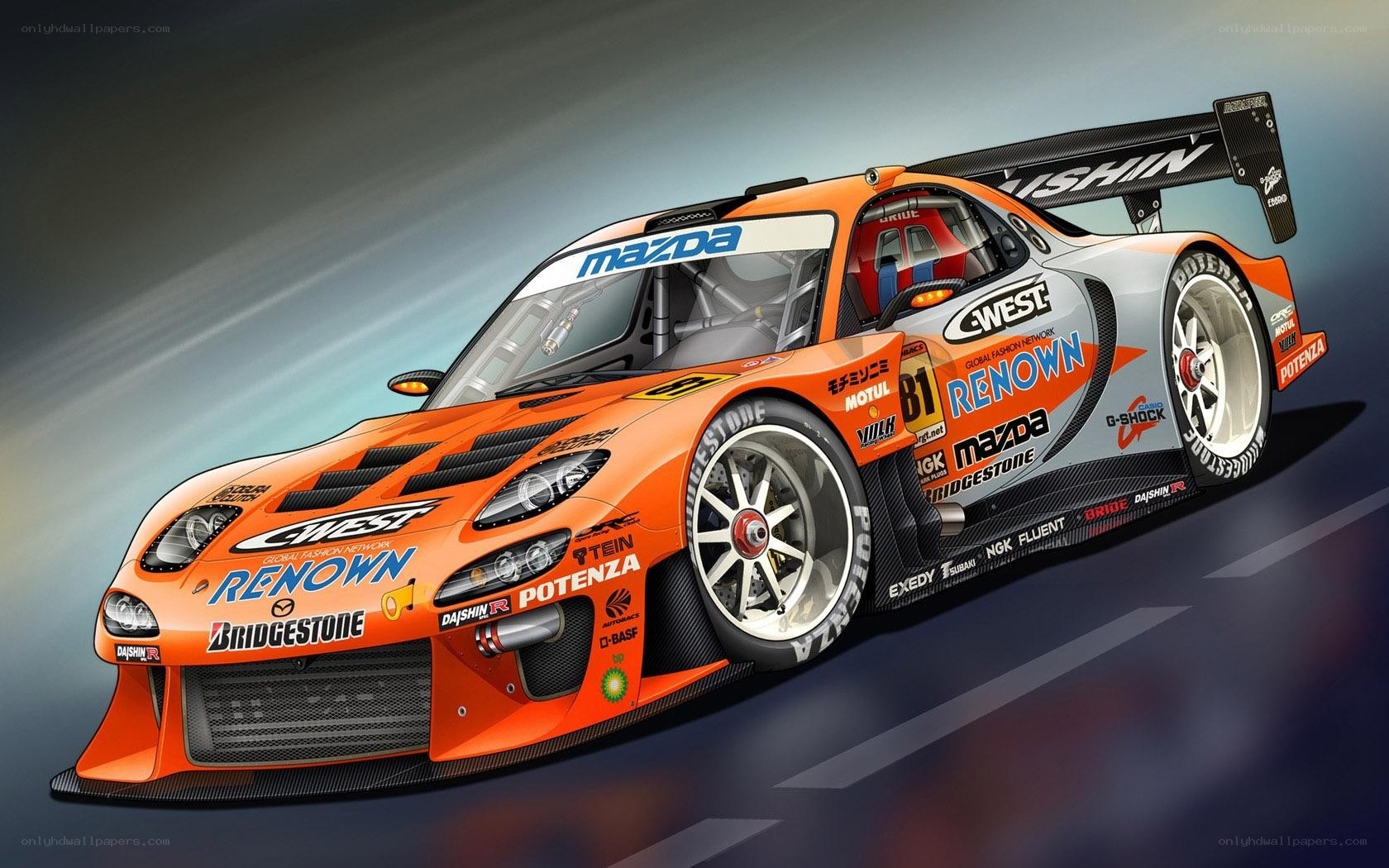 Mazda race car in motion
