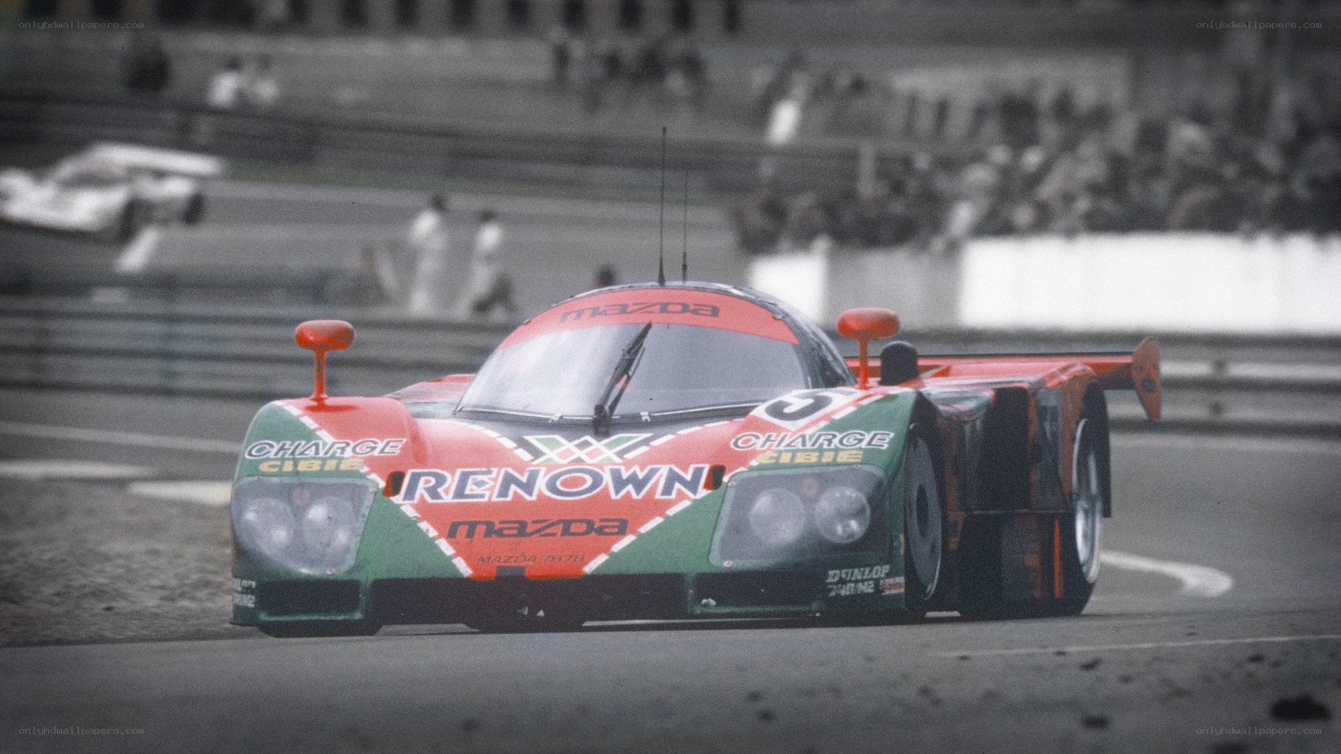 Mazda race car on track