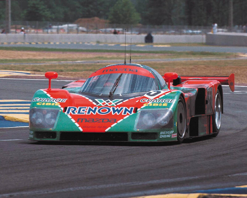 Mazda race car on track