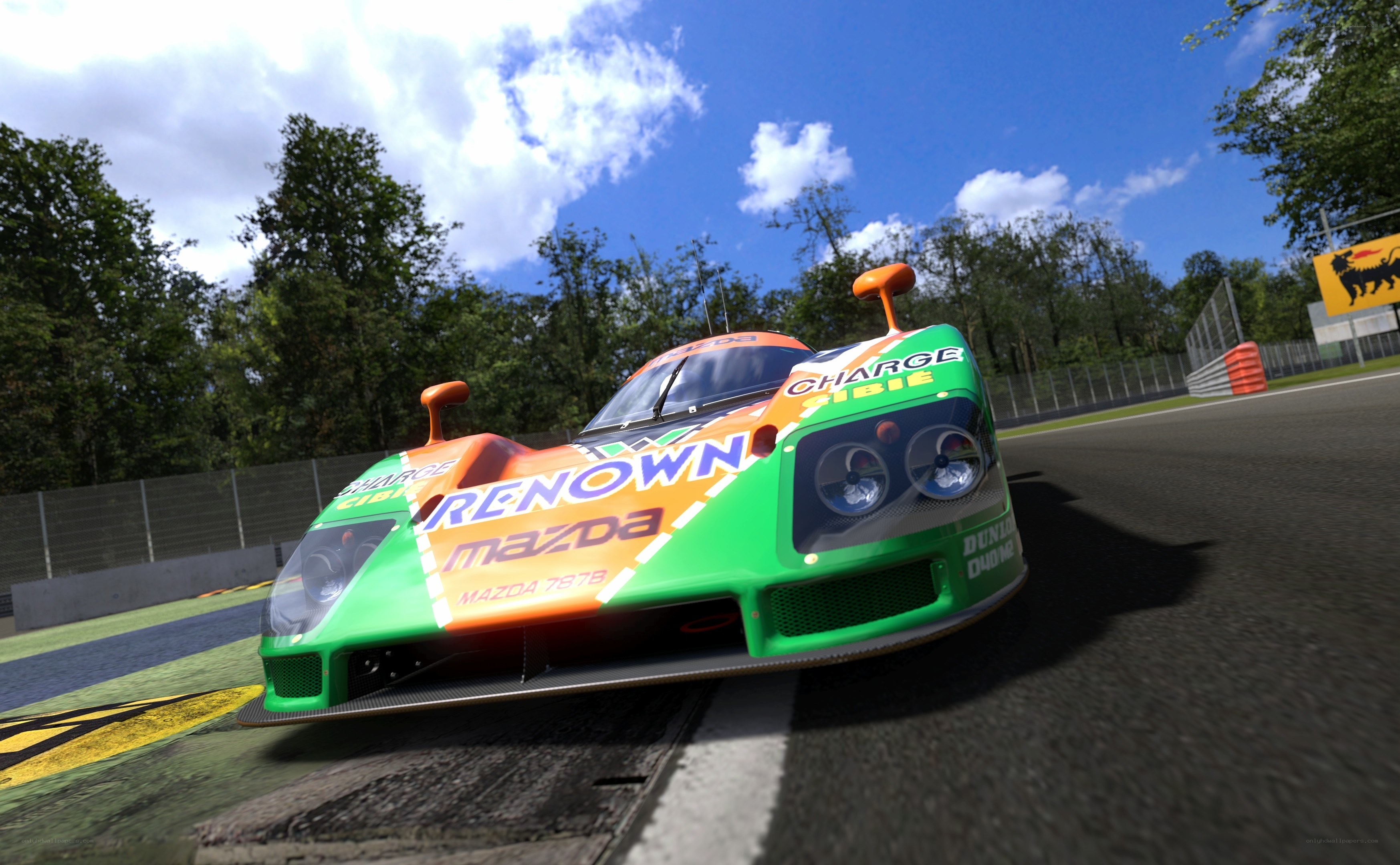Mazda race car on track