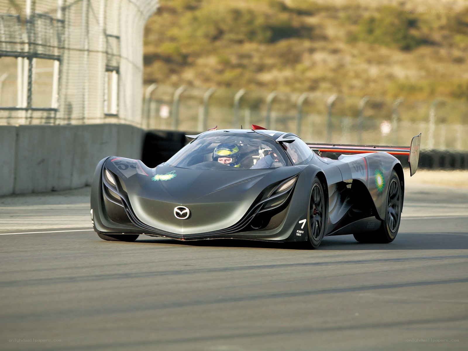 Mazda race car on track