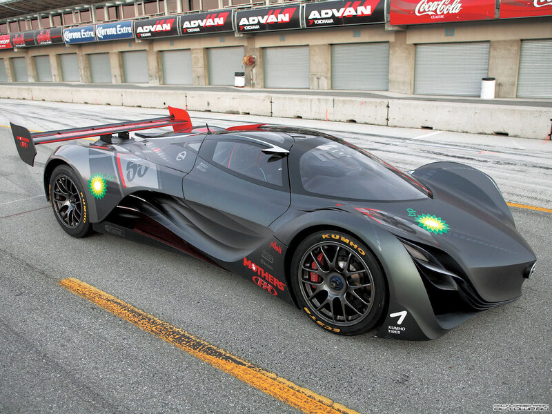 Mazda race car on track