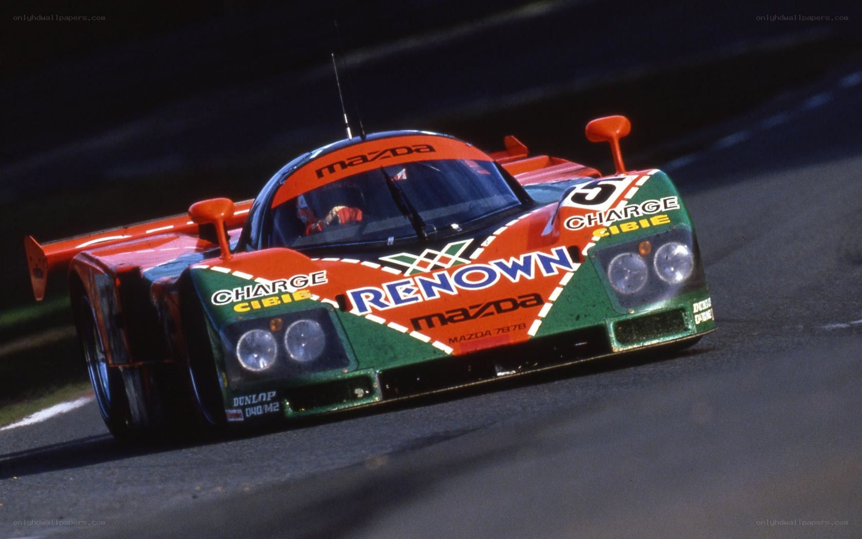Mazda race car on track