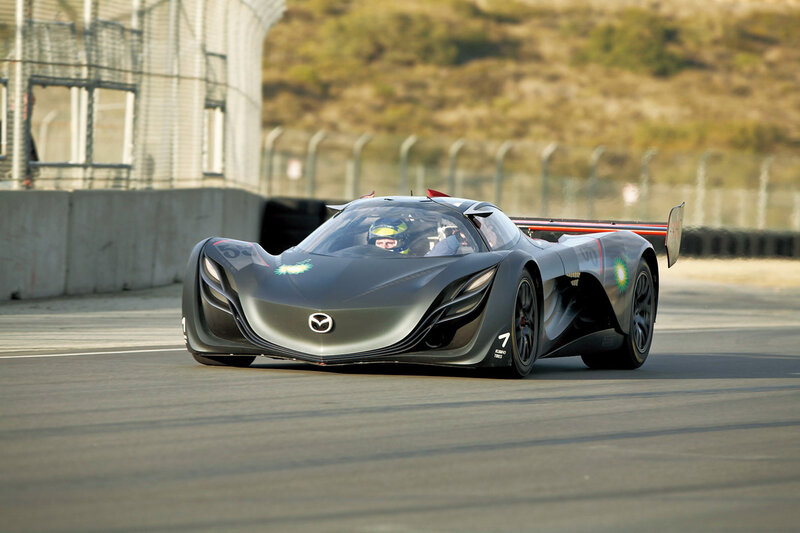 Mazda Race Car on Track — Gray