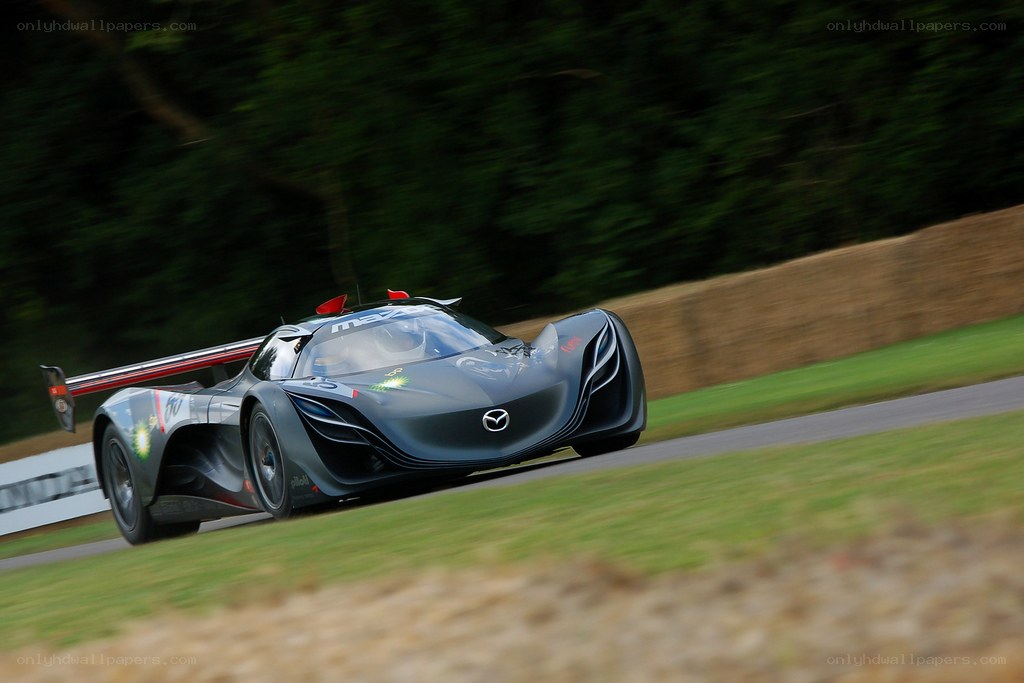 Mazda race car on track