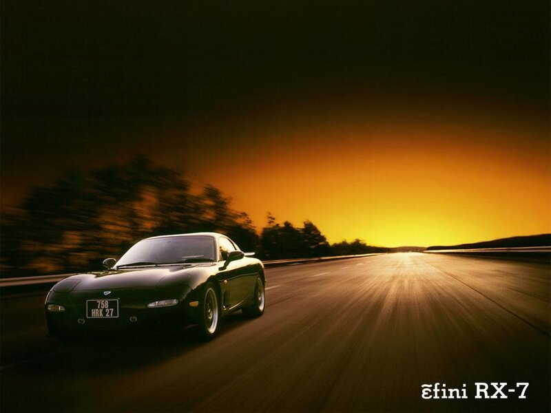 Mazda RX-7 at sunset