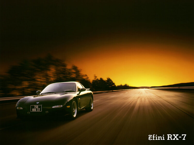 Mazda RX-7 at sunset