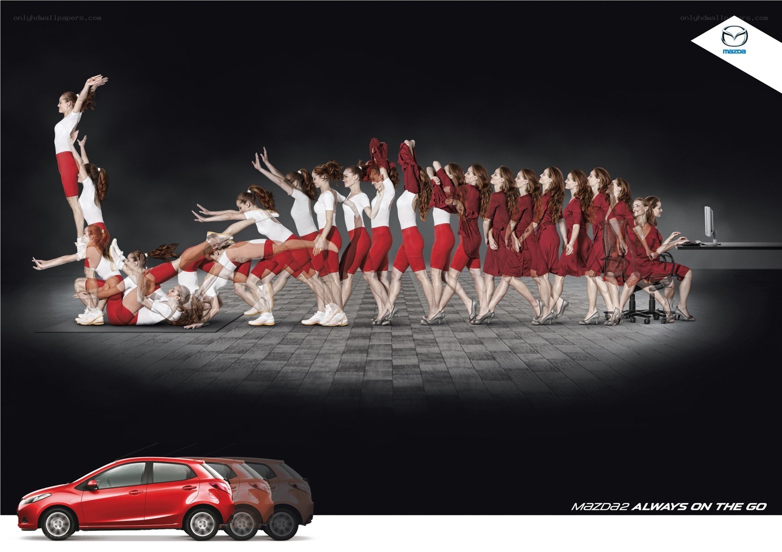 Mazda2 advertisement with dancers