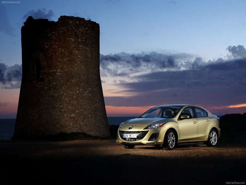 Mazda3 sedan at sunset