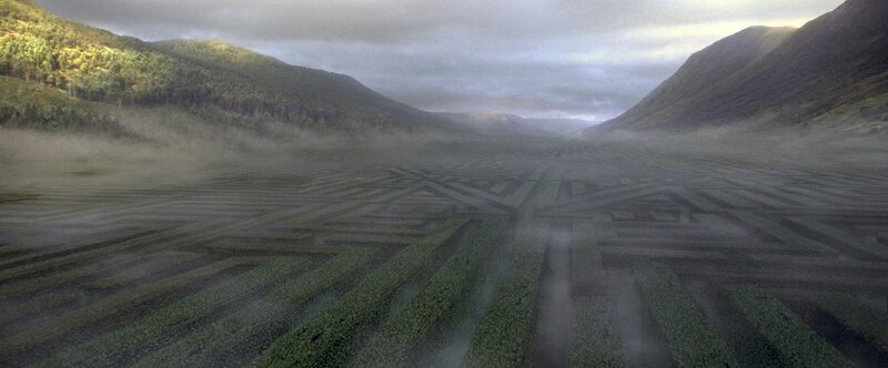 Maze in a misty valley