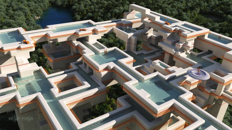 Maze-like Pool Structure