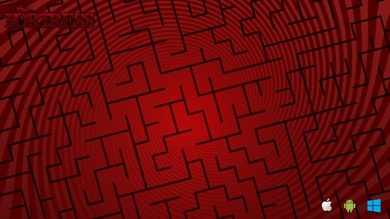 Maze Pattern on Red Background