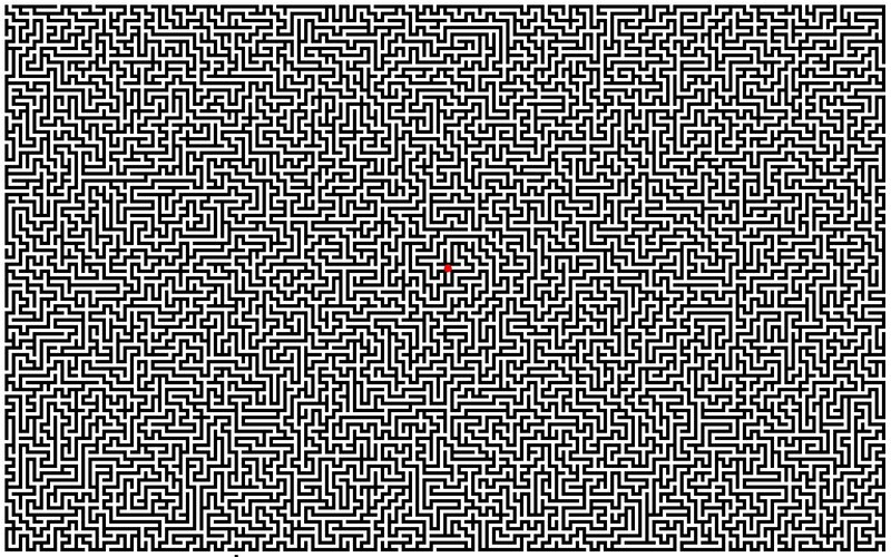 Maze with Red Dot — Black