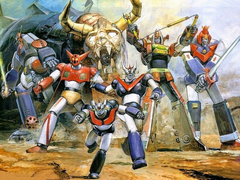 Mazinger Z and allies battle giant robot