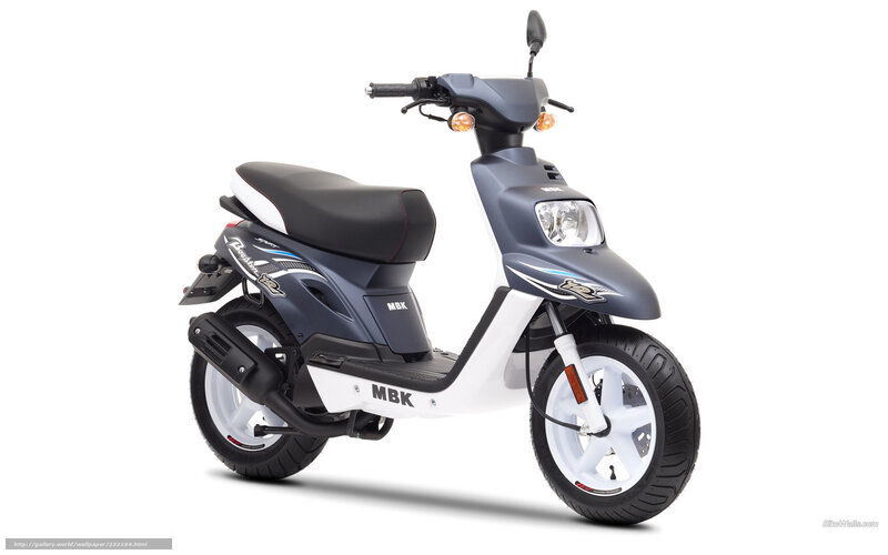 MBK scooter in blue and white