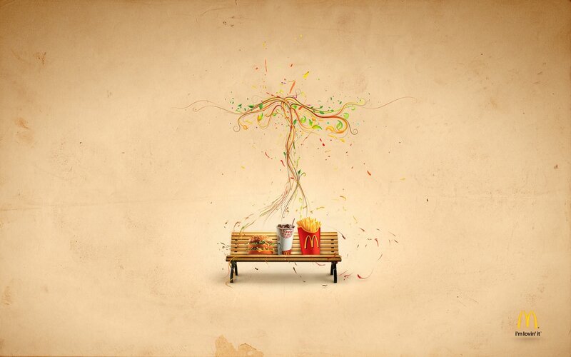 McDonald's ad with bench