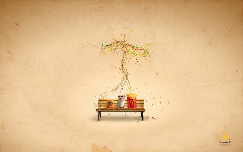 McDonald's ad with bench