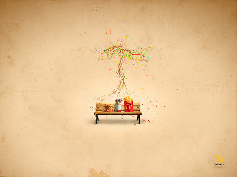McDonald's ad with tree of food