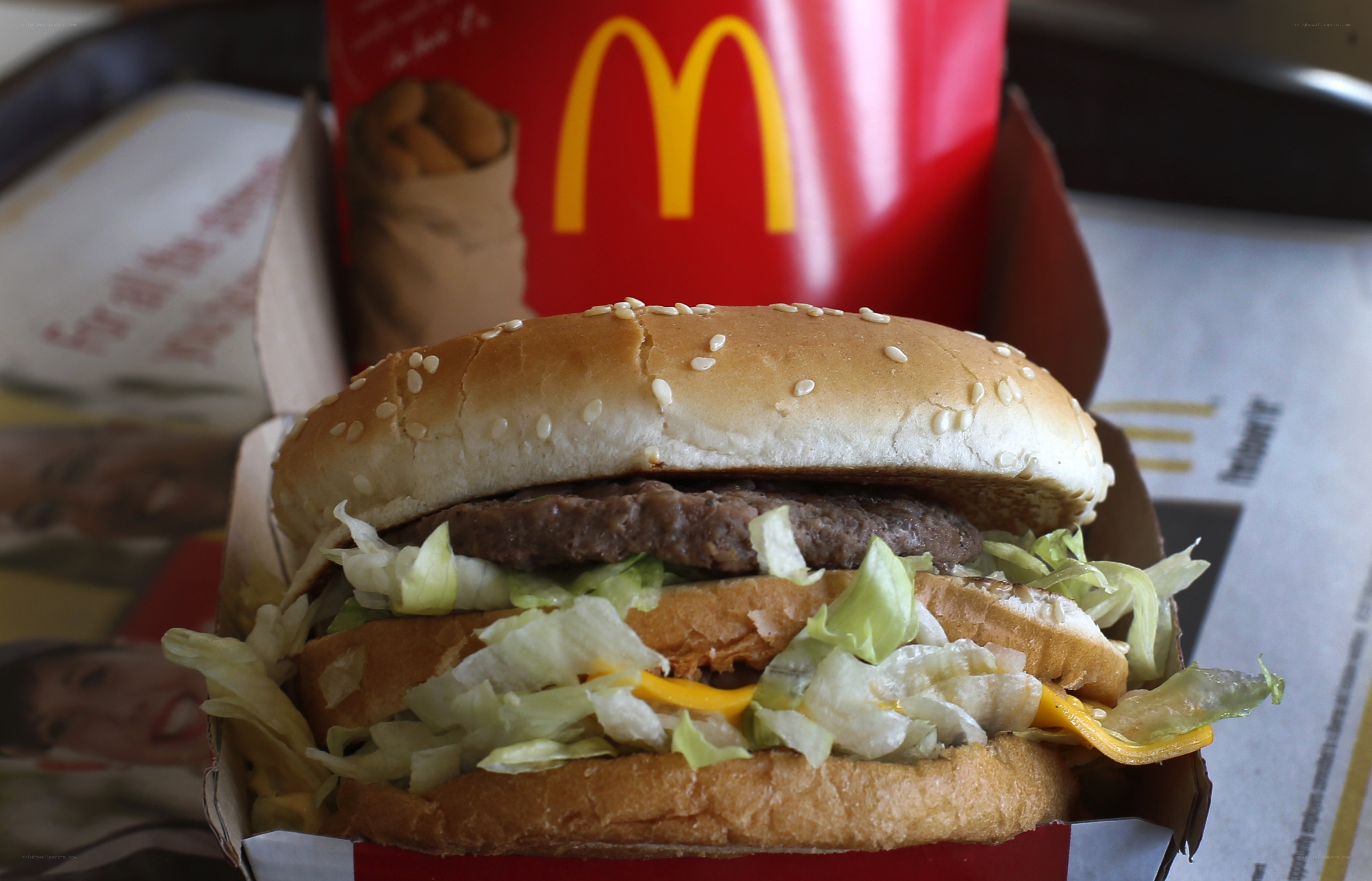 McDonald's burger and drink
