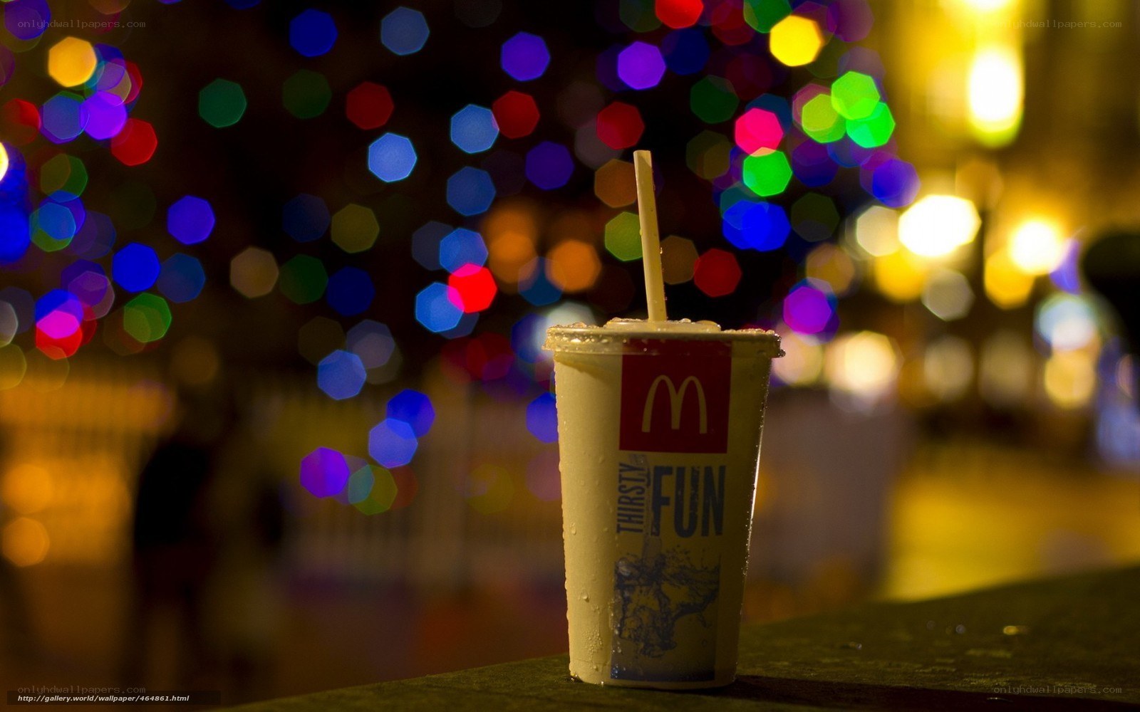 McDonald's cup at night