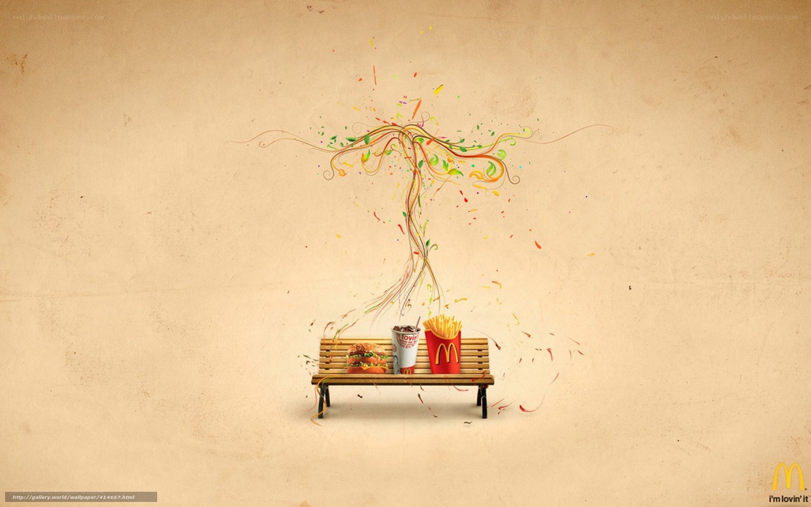 McDonald's food art bench