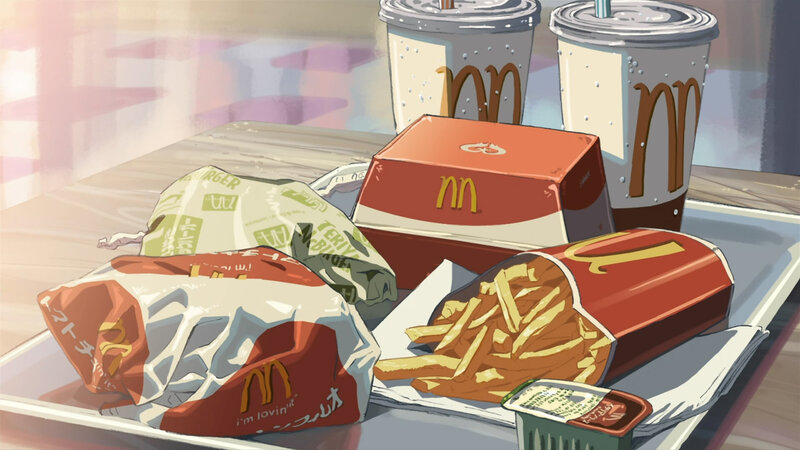 McDonald's Meal on Tray — Red