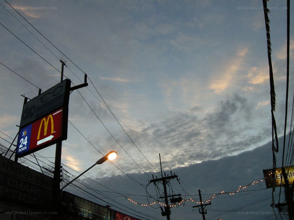 McDonald's sign at dusk