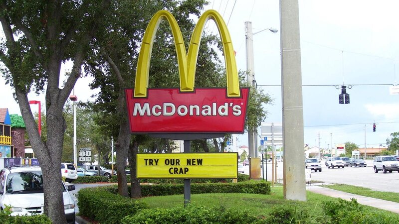 McDonald's Sign with Altered Text