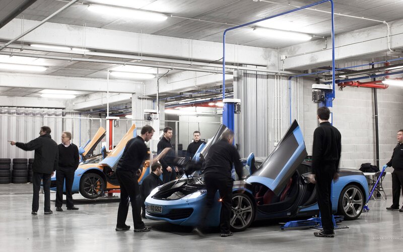 McLaren car assembly line