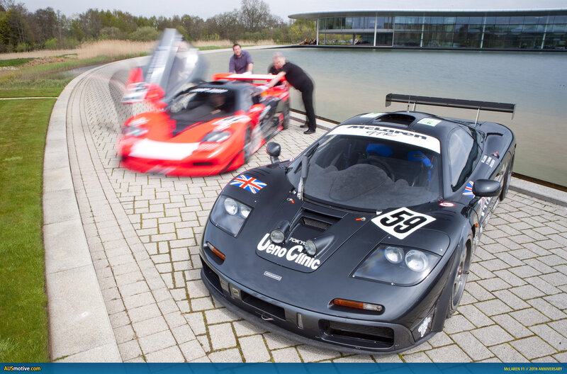 McLaren F1 race cars at event