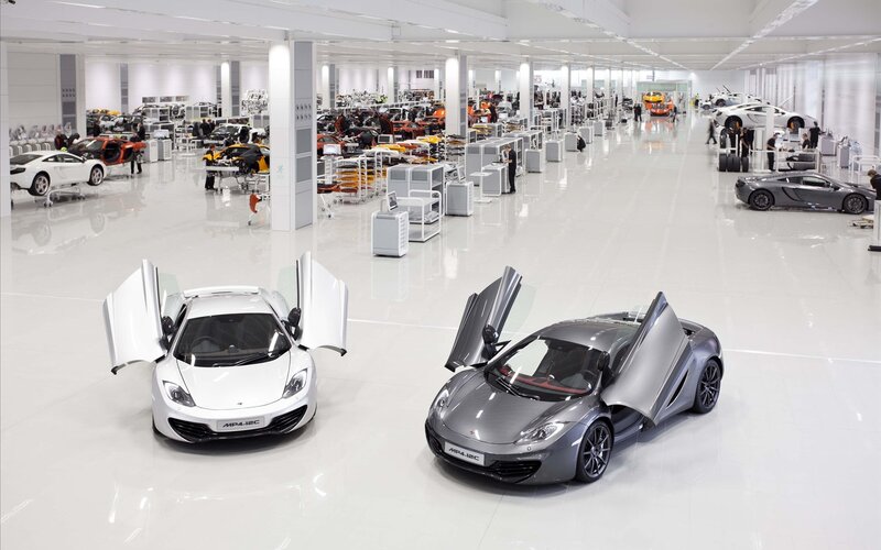 McLaren factory assembly line