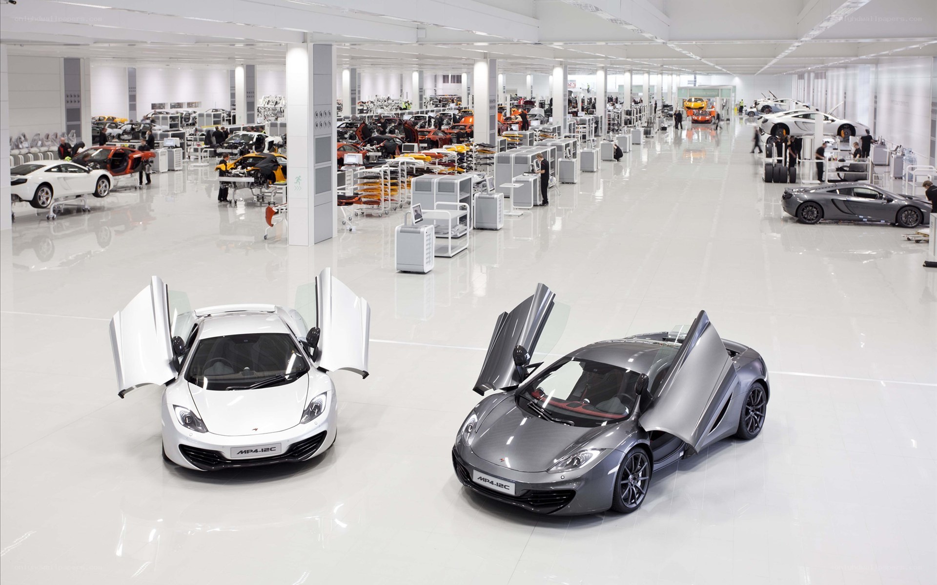 McLaren factory assembly line