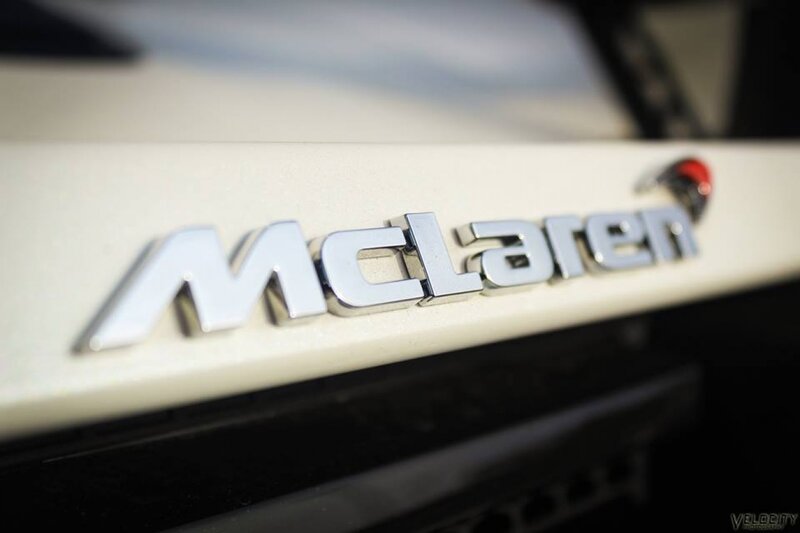 McLaren Logo on Car — White