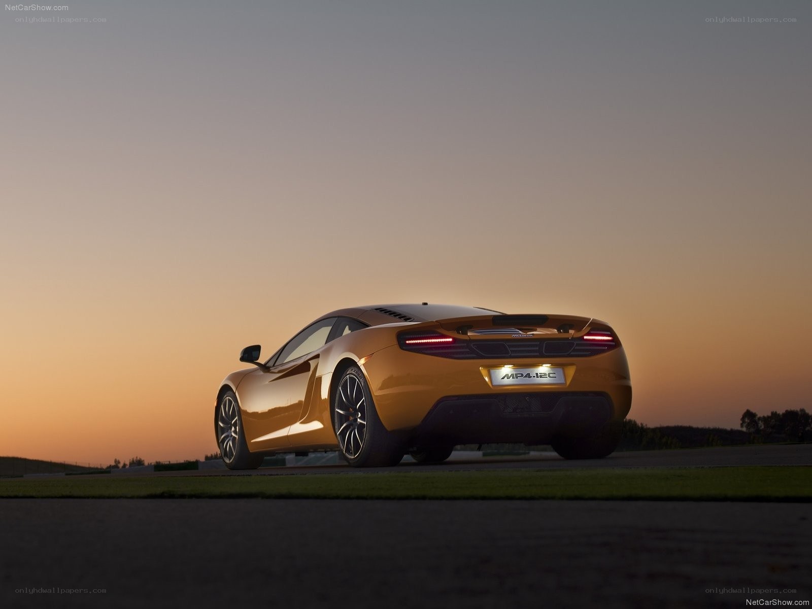 McLaren MP4-12C at sunset
