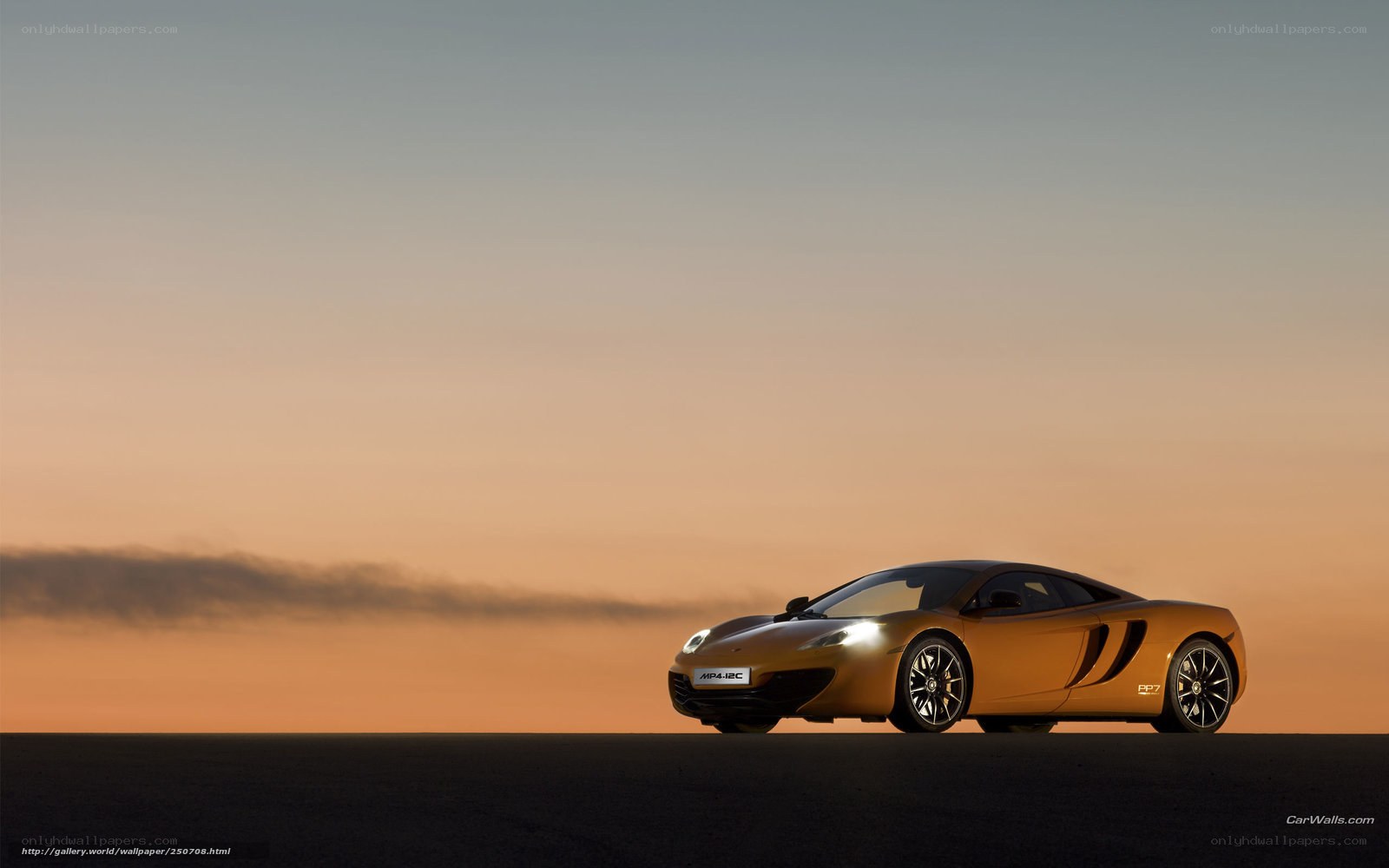 McLaren MP4-12C at sunset