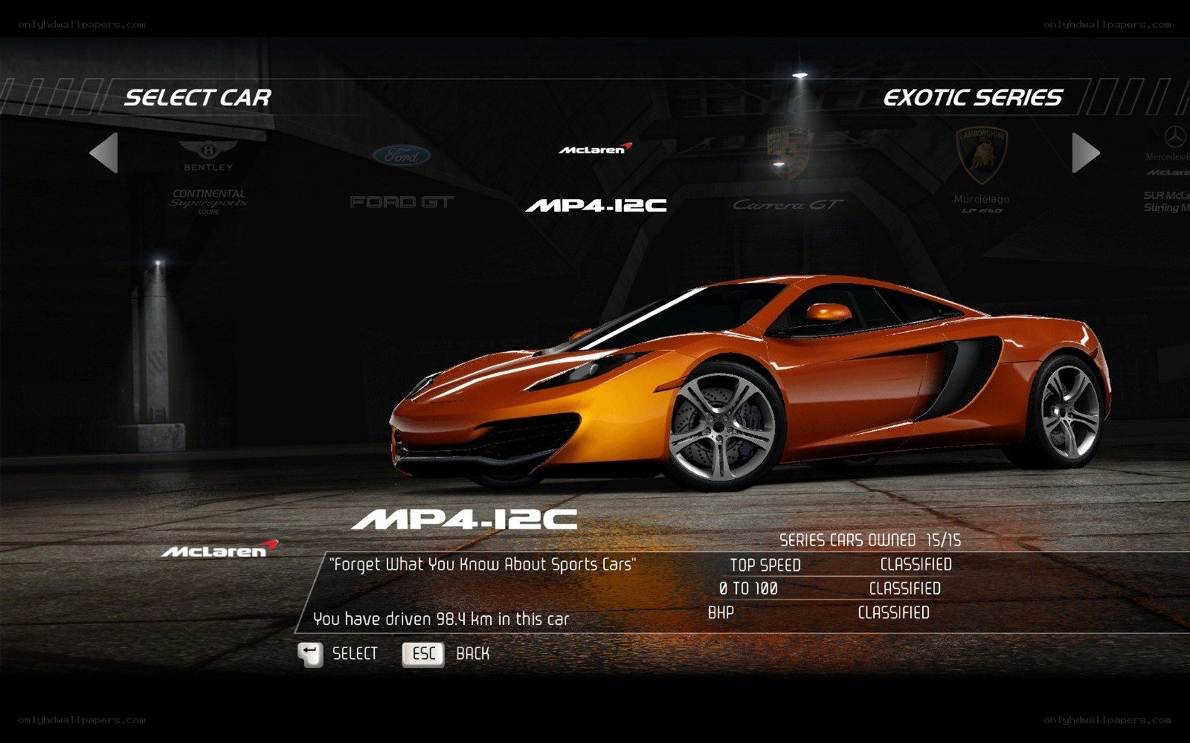McLaren MP4-12C in game