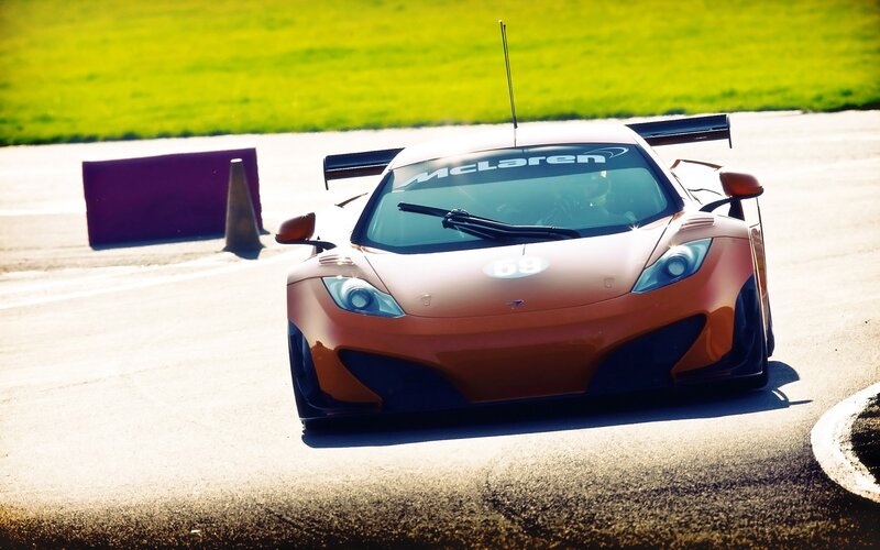 McLaren race car on track