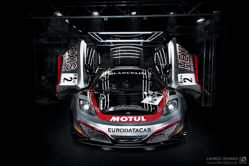 McLaren race car with open doors