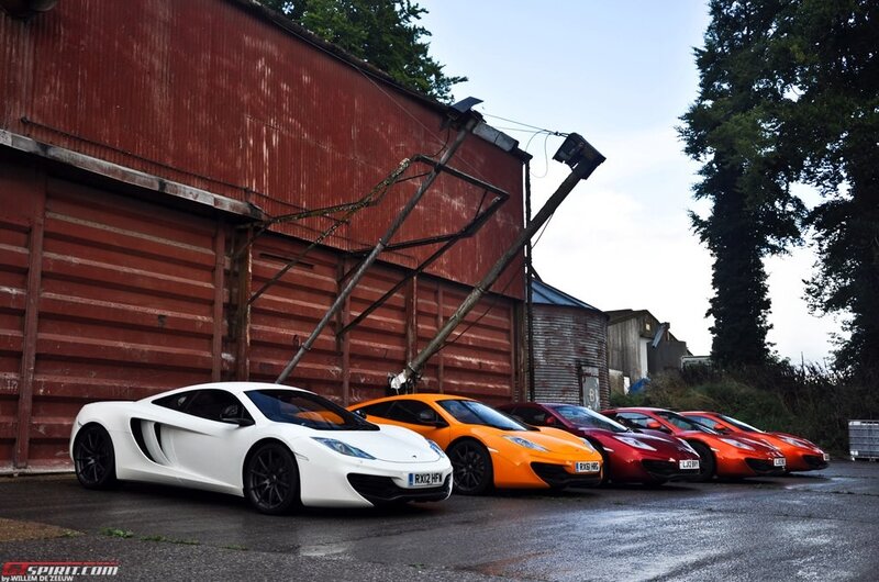 McLaren sports cars in a row
