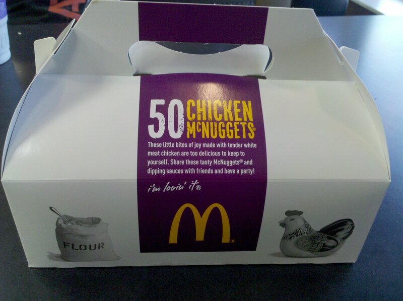 McNuggets box with chicken