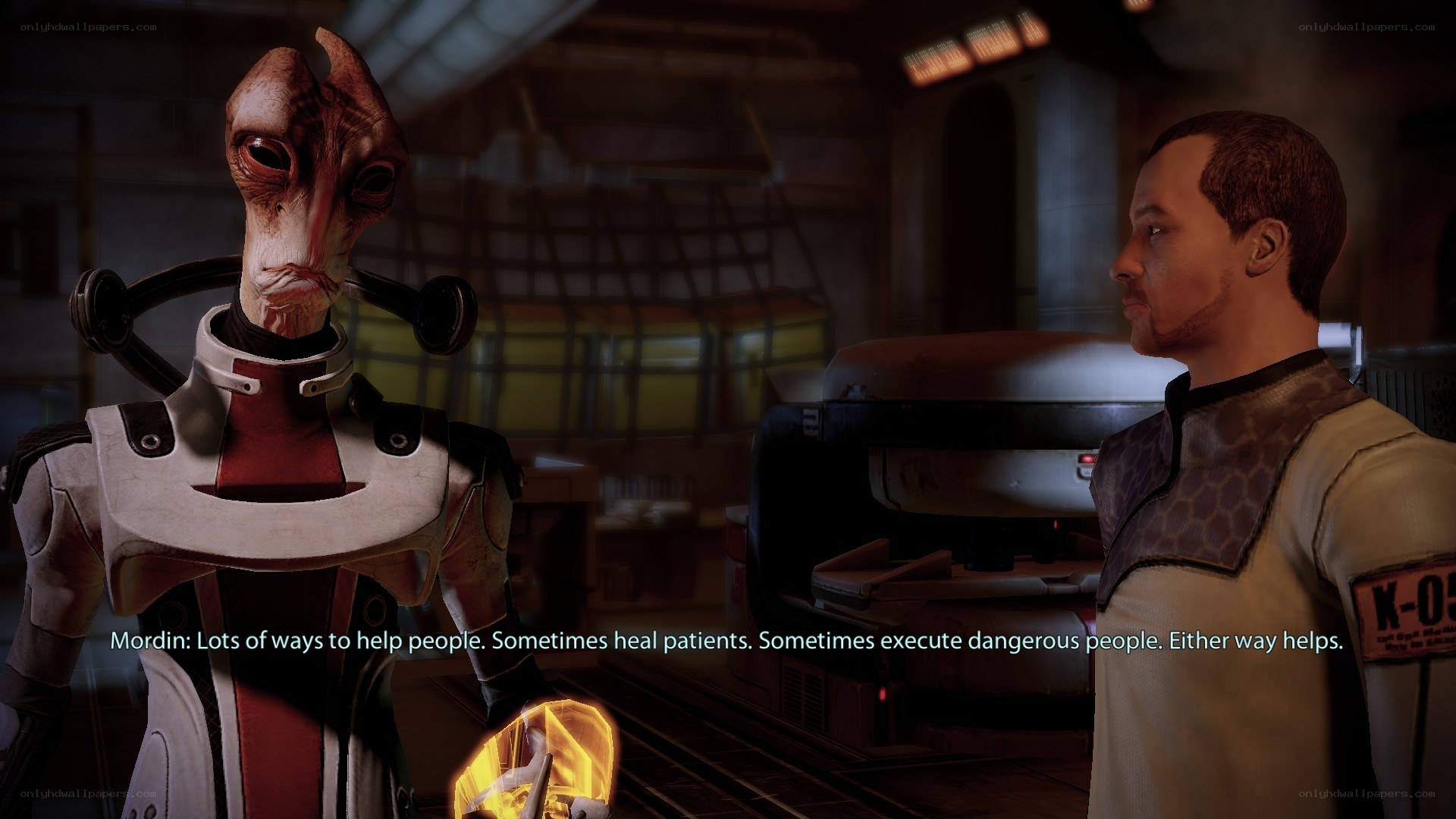 ME2 character dialogue scene