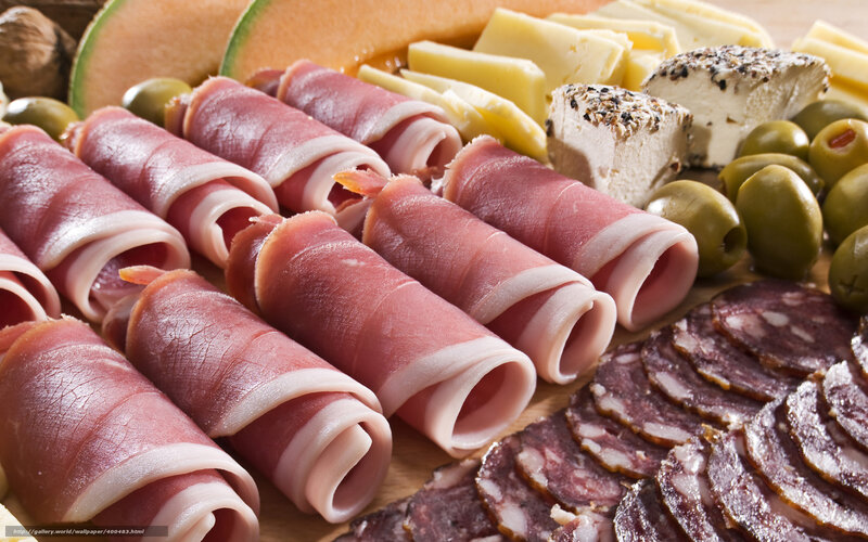 Meat and Cheese Platter — Brown, Appetizing, Photograph