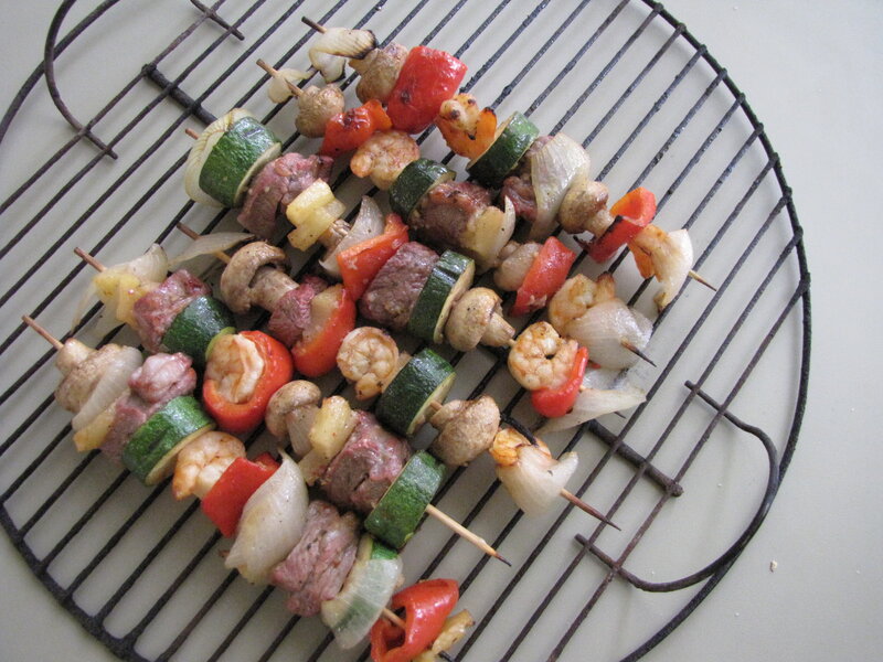 Meat and Vegetable Skewers — Green